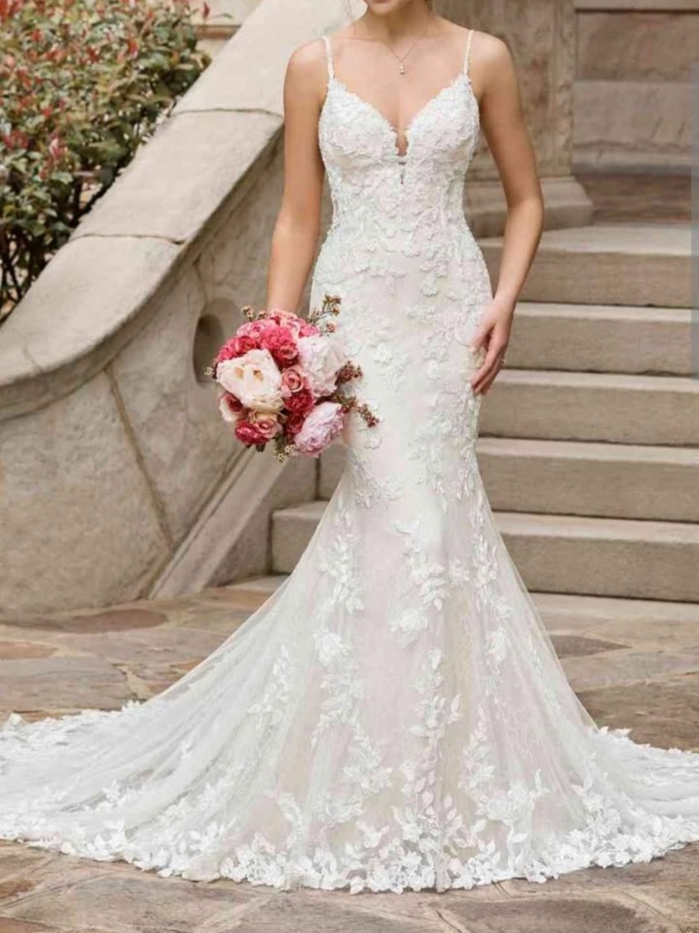 Lace Mermaid Wedding Dress in Ivory